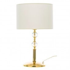 InLight Επιτραπέζιο φωτιστικό από χρυσό μέταλλο κρύσταλλο και υφασμάτινο καπέλο 1XE27 D:59cm (3422-Χρυσό)