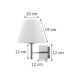 InLight Επιτοίχιο φωτιστικό από μέταλλο σε χρώμιο απόχρωση και υφασμάτινο καπέλο (43338-Χρώμιο) InLight Επιτοίχιο φωτιστικό από μέταλλο σε χρώμιο απόχρωση και υφασμάτινο καπέλο (43338-Χρώμιο)