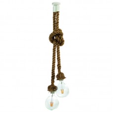 InLight Κρεμαστό φωτιστικό από καφέ σχοινί 2XE27 D:160cm (4381-2-WH)