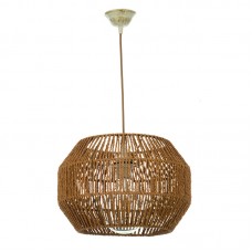 InLight Κρεμαστό φωτιστικό καφέ από σχοινί 1XE27 D:35cm (4503)