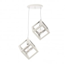 InLight Κρεμαστό φωτιστικό από λευκό μέταλλο 2XE27 D:20cm (4400-2-WH-ΡΟΖΕΤΑ)