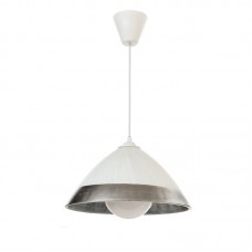 InLight Κρεμαστό φωτιστικό από ασημί γυαλί 1XE27 D:30cm (4409-Β-Ασημί)