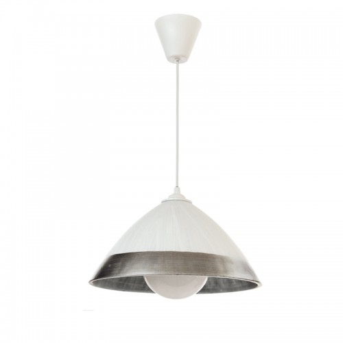 InLight Κρεμαστό φωτιστικό από ασημί γυαλί 1XE27 D:30cm (4409-Β-Ασημί)