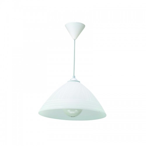 InLight Κρεμαστό φωτιστικό από λευκό γυαλί 1XE27 D:30cm (4409-Β-Λευκό)
