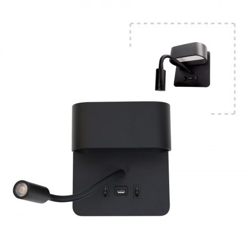 Apple Επιτοίχιο φωτιστικό LED 9W 3000K από μαύρο μέταλλο D:16cm (43036-BL) Apple Επιτοίχιο φωτιστικό LED 9W 3000K από μαύρο μέταλλο D:16cm (43036-BL)