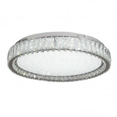 InLight Πλαφονιέρα οροφής LED 80W 4000K από χρώμιο μέταλλο και κρύσταλλα D:80cm (42013-Α)