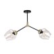 InLight Κρεμαστό φωτιστικό από μαύρο μέταλλο και διάφανο γυαλί 2XE27 D:60cm (6129-2-GL) InLight Κρεμαστό φωτιστικό από μαύρο μέταλλο και διάφανο γυαλί 2XE27 D:60cm (6129-2-GL)