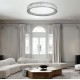 InLight Πλαφονιέρα οροφής LED 80W 4000K από χρώμιο μέταλλο και κρύσταλλα D:80cm (42013-Α)