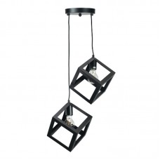 InLight Κρεμαστό φωτιστικό από μαύρο μέταλλο 2XE27 D:20cm (4400-2-BL-ΡΟΖΕΤΑ)