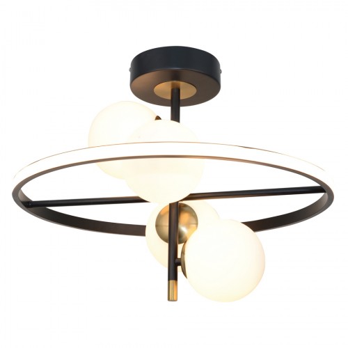InLight Κρεμαστό φωτιστικό LED 20W 3000K και 4XG9 σε μαύρο και χρυσαφί χρώμα D:50cm (6063) InLight Κρεμαστό φωτιστικό LED 20W 3000K και 4XG9 σε μαύρο και χρυσαφί χρώμα D:50cm (6063)