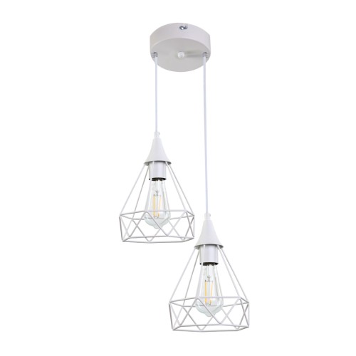 InLight Κρεμαστό φωτιστικό από λευκό μέταλλο 2XE27 D:20cm (4024-2-WH-ROSETTE) InLight Κρεμαστό φωτιστικό από λευκό μέταλλο 2XE27 D:20cm (4024-2-WH-ROSETTE)