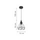 InLight Κρεμαστό φωτιστικό από μαύρο μέταλλο 1XE27 D:16cm (4024-BL)
