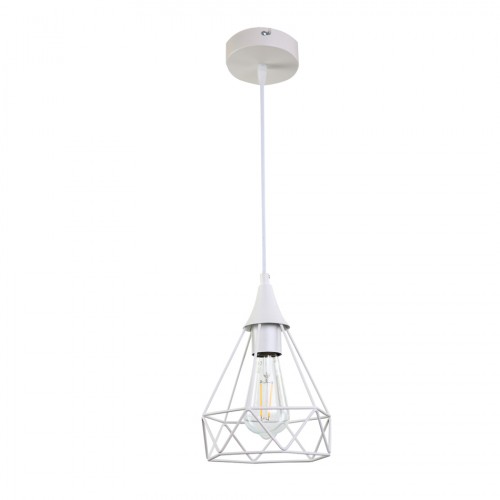 InLight Κρεμαστό φωτιστικό από λευκό μέταλλο 1XE27 D:16cm (4024-WH)