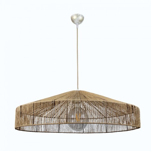 InLight Κρεμαστό φωτιστικό καφέ από σχοινί 1XE27 D:70cm (4029-Α)