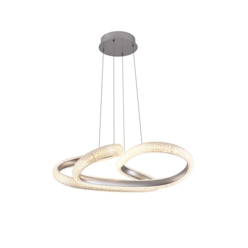 Inlight Κρεμαστό φωτιστικό LED 40W 3CCT (by switch on base)  σε χρώμιο D:60cm (6101-Chrome)
