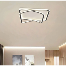 Inlight Πλαφονιέρα οροφής LED 38W 8800LM 3CCT από μαύρo μέταλλο και λευκό ακρυ΄λικό D:50x50cm (42038-Black/white)