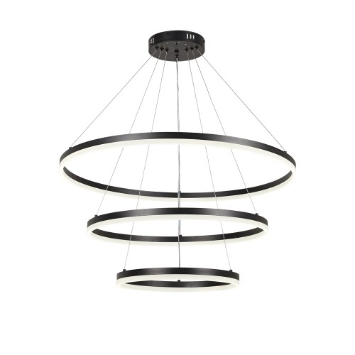 InLight Κρεμαστό φωτιστικό LED 100W 3CCT (by switch on base) D:60cm (6095-A-Black)