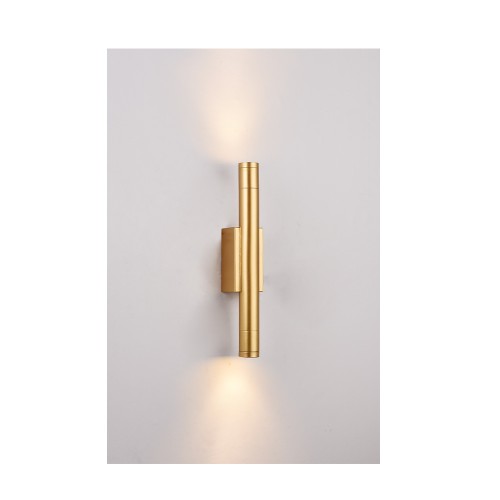 Inlight Επιτοίχιο φωτιστικό LED 2*5W 3000K σε χρυσαφί απόχρωση απο αλουμίνιο D:30x6cm (43061-Golden)