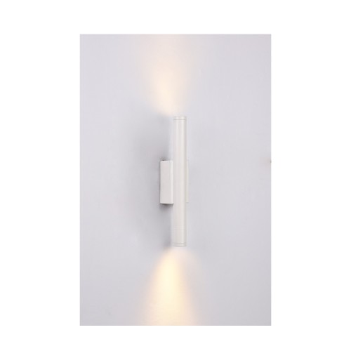 Inlight Επιτοίχιο φωτιστικό LED 2*5W 3000K σε λευκή απόχρωση απο αλουμίνιο D:30x6cm (43061-White)